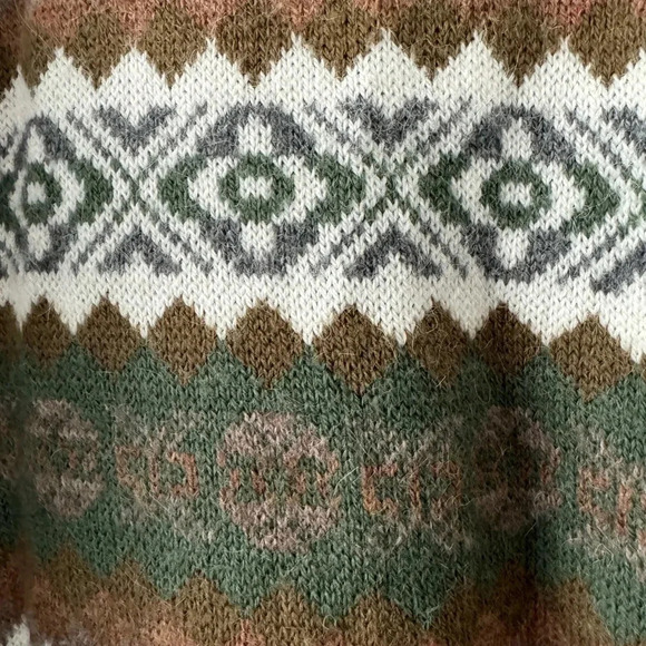 Inti Haimi Nordic Wool button front cardigan peasant handmade in Ecuador - Picture 15 of 15